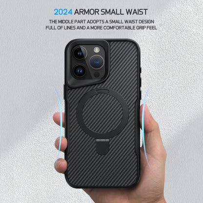 Luxe Koolstofvezel Magnetische Beugel Telefoon Case Voor iPhone 16 15 14 13 12 Pro Max Shockproof Back Cover voor iphone 16 15 Pro ver